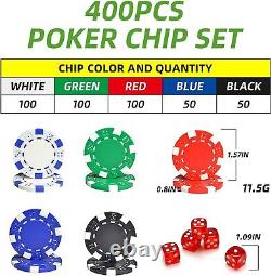 Casino Poker Chip Set 400 PCS Aluminum Case High Quality Clay Chips