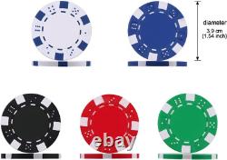 Casino Poker Chips Set, 11.5 Gram for Texas Holdem Blackjack Gambling with Alumi