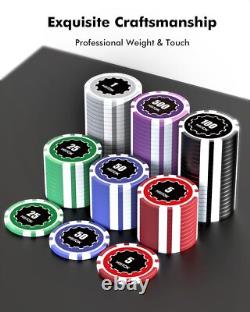 Casino Poker Set with Numbered Chips 500-pcs, Playing Cards Waterproof