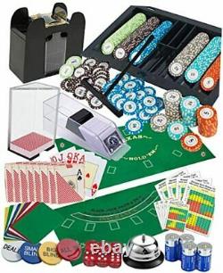 Casino Super Pro Set Shuffler+Card Shoe+300 Clay Chips+Chips Tray+Double