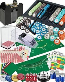 Casino Super Pro Set Shuffler+Card Shoe+300 Clay Chips+Chips Tray+Double