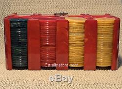 Catalin Poker Chip Set- Red (Complete set with all matching chips)