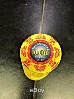 Ceramic Tournament poker chips (525 ea) per set