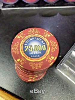 Ceramic Tournament poker chips (525 ea) per set