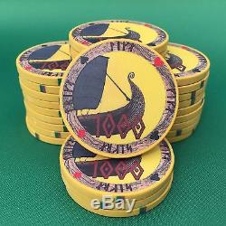 Ceramic Viking Inspired Poker Chip Set, chips are 39mm in diameter & 3,3mm thick