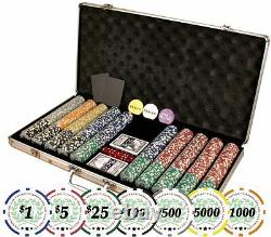 Chip Poker Set 750 Poker Case Cards Lot Dealer Button Texas Hold'm Casino New
