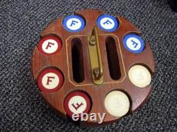 Circa 1930s Inlaid Letter F Poker Chip Set 200 chips FREE SHIPPING
