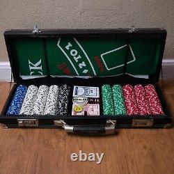 Classic Game Collection 500 Chip Poker Game Set in Black Aluminum Case
