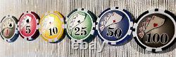 Clay Poker Cards Chips Set Texas Holdem Draw Stub