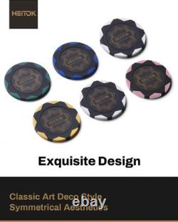 Clay Poker Chip Set for Texas Hold'em, 500-Piece Professional Casino Blackjac
