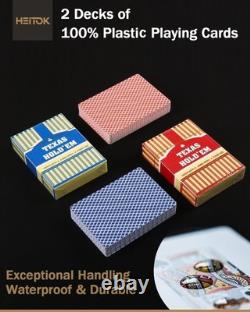Clay Poker Chip Set for Texas Hold'em, 500-Piece Professional Casino Blackjac