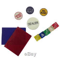 Clay Poker Chip Set with Display Case Custom All-In 500-Piece With Denominations