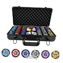 Clay Poker Chips, 300-Piece Poker Chip Set with K-Type Shock Resistant 300pc