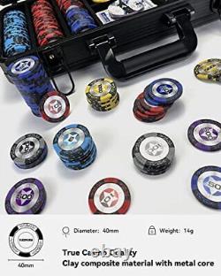 Clay Poker Chips, 300-Piece Poker Chip Set with K-Type Shock Resistant 300pc