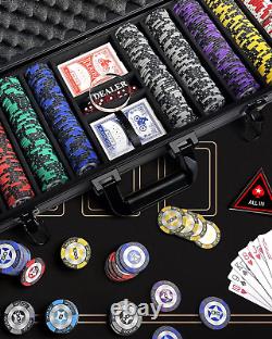 Clay Poker Chips, 300PCS 14 Gram Poker Chip Set with K-Type Shock