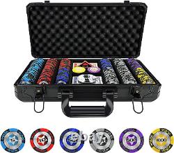 Clay Poker Chips, 300PCS 14 Gram Poker Chip Set with K-Type Shock Resistant Poke