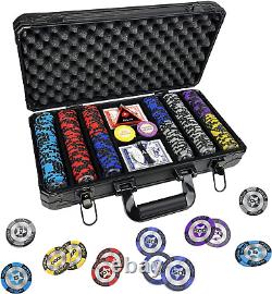 Clay Poker Chips, 300PCS 14 Gram Poker Chip Set with K-Type Shock Resistant Poke