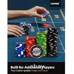 Clay Poker Chips, 400PCS 14 Gram Chip Set with Deluxe Travel Case, Numbered