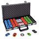 Clay Poker Chips, 400PCS 14 Gram Chip Set with Deluxe Travel Case, Numbered Ch