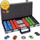 Clay Poker Chips 400Pcs 14 Gram Chip Set with Deluxe Travel Case Numbered Chips