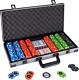Clay Poker Chips, 400Pcs 14 Gram Chip Set with Deluxe Travel Case, Numbered Chips