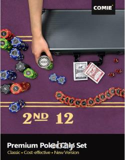 Clay Poker Chips, 400Pcs 14 Gram Chip Set with Deluxe Travel Case, Numbered Chips