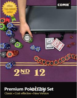 Clay Poker Chips, 400Pcs 14 Gram Chip Set with Deluxe Travel Case, Numbered Chips