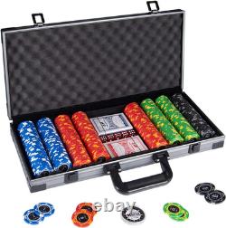 Clay Poker Chips, 400Pcs 14 Gram Chip Set with Deluxe Travel Case, Numbered Chips