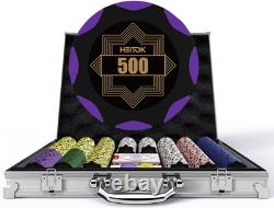 Clay Poker Chips Set 500Pcs 14G Casino Grade Poker Chips with Denominations, A