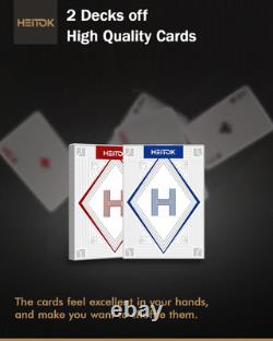 Clay Poker Chips Set 500Pcs 14G Casino Grade Poker Chips with Denominations, A