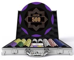 Clay Poker Chips Set 500pcs 14g Casino Grade Poker Chips with Denominati