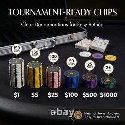 Clay Poker Chips Set 500pcs 14g Casino Grade Poker Chips with Denominati