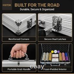 Clay Poker Chips Set 500pcs 14g Casino Grade Poker Chips with Denominati