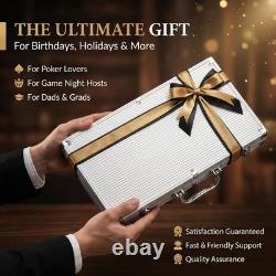 Clay Poker Chips Set 500pcs 14g Casino Grade Poker Chips with Denominati