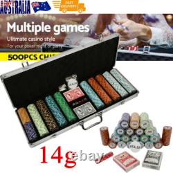 Clay Poker Chips Set Heavy Duty 14 Gram 500ct Chips Las Vegas with Aluminum Case Clay Poker Chips Set Heavy Duty 14 Gram 500ct Chips Las Vegas with Aluminum Case