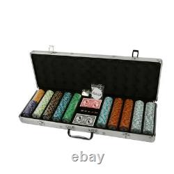 Clay Poker Chips Set Heavy Duty 14 Gram 500ct Chips Las Vegas with Aluminum Case