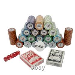 Clay Poker Chips Set Heavy Duty 14 Gram 500ct Chips Las Vegas with Aluminum Case