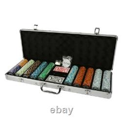 Clay Poker Chips Set Heavy Duty 14 Gram 500ct Chips Las Vegas with Aluminum Case