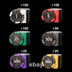 Clay Poker Chips for Texas Holdem, 500 PCS 14g Chip Set with ABS 500