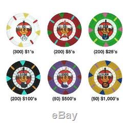 Claysmith Gaming 1000-Count'Rock & Roll' Poker Chip Set in Acrylic case
