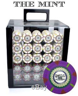 Claysmith Gaming 1000-Count'The Mint' Poker Chip Set in Acrylic Case, 13.5gm