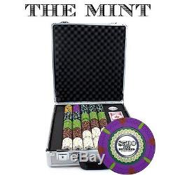 Claysmith Gaming 500-Count'The Mint' Poker Chip Set in Claysmith Aluminum Ca