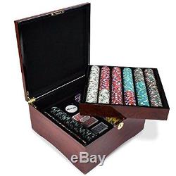 Claysmith Gaming 750ct Poker Knights Poker Chip Set in Mahogany Carry Case, Clay