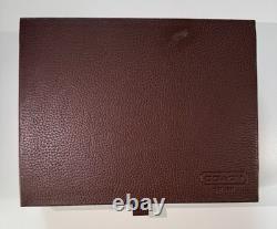 Coach Brand Designer Poker Set Cards Dice Chips In Leather -Bound Case
