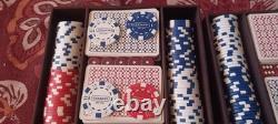 Coach Brand Poker Set Cards Dice Chips In Cloth Case Box & Ribbon NIB