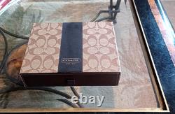 Coach Brand Poker Set Cards Dice Chips In Cloth Case Box & Ribbon NIB
