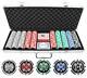 Color Combination Poker Chips Set -Silver Aluminum Case Black Interior (500 Pcs)