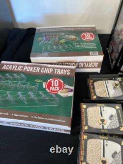 Commerical Poker Chip Complete Set Up Over 2000 Chips WithRacks/Copag Cards-NEW
