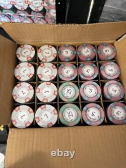 Commerical Poker Chip Complete Set Up Over 2000 Chips WithRacks/Copag Cards-NEW