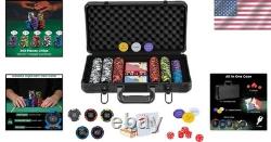 Complete 300 PCS Poker Chips Set in Aluminum Case